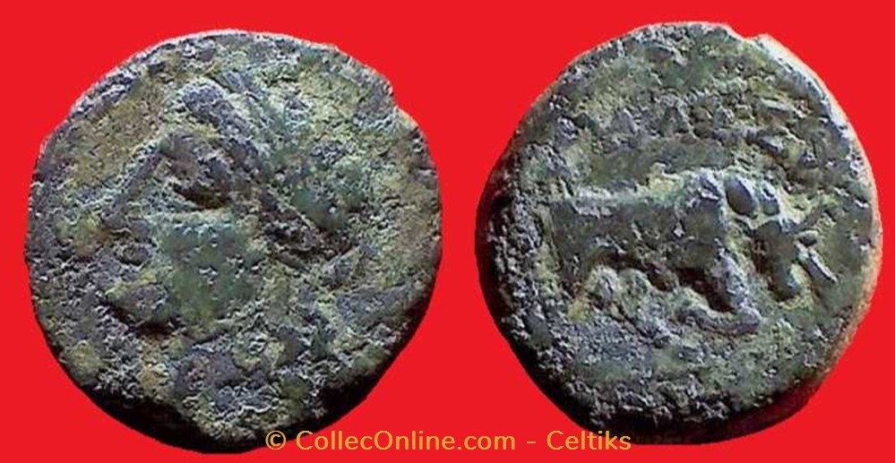 petit bronze au taureau tête à gauche monnaies antiques celtes petit bronze au taureau tete a gauche
