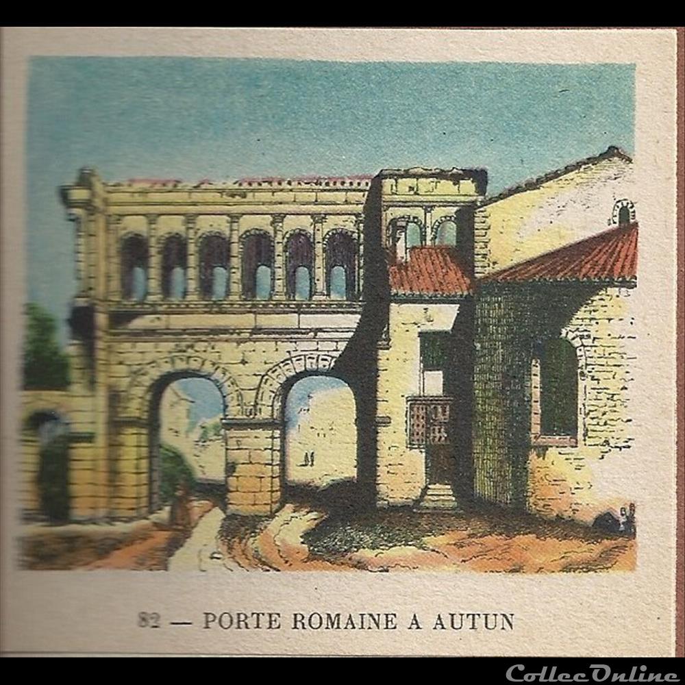 porte romaine à autun chromo image alimentaire touristique porte romaine a autun