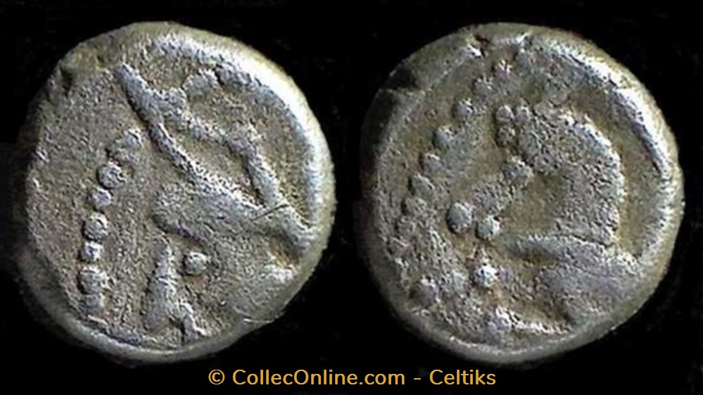 denier à l'hippocampe tête à gauche monnaies antiques celtes denier a hippocampe tete a gauche