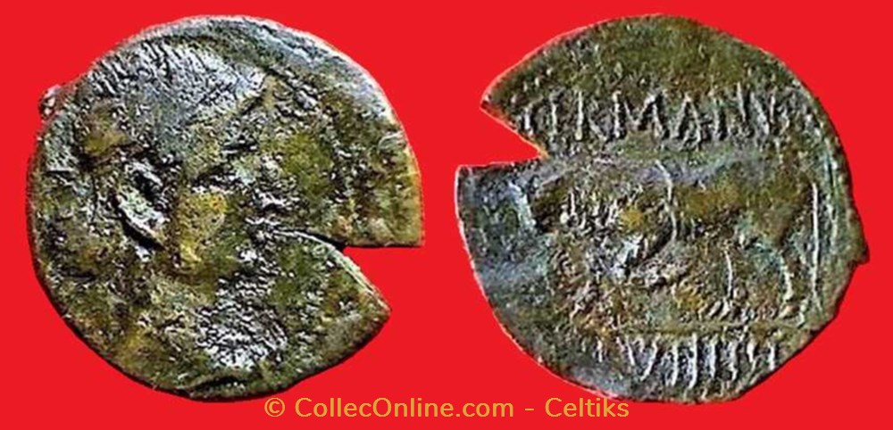 bronze GERMANVS INDVTILLI au taureau monnaies antiques celtes bronze germanvs indvtilli au taureau