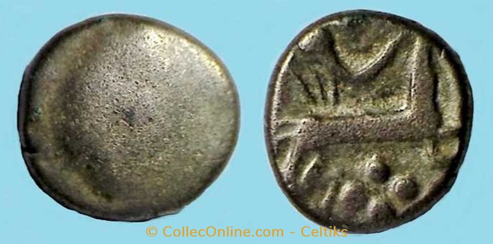 quart de statère aux segments de cercles - 11 monnaies antiques celtes quart de statere aux segments de cercles 11