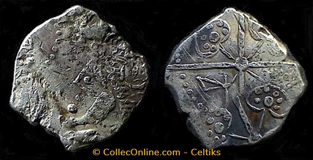 monnaies antiques celtes drachme aux feuilles aquatiques b