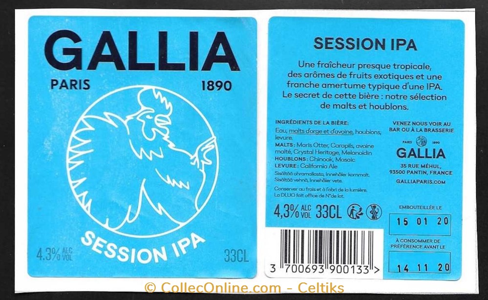 bière - GALLIA art de la table argenterie bistrot alimentation etiquettes biere gallia