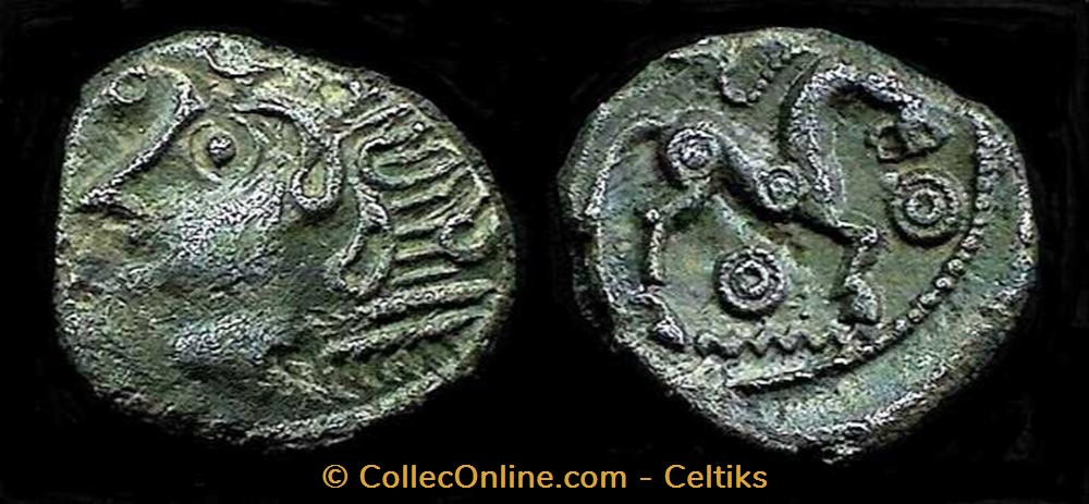 DT 354 - denier au cheval monnaie antique av jc ap gauloise dt 354 denier au cheval