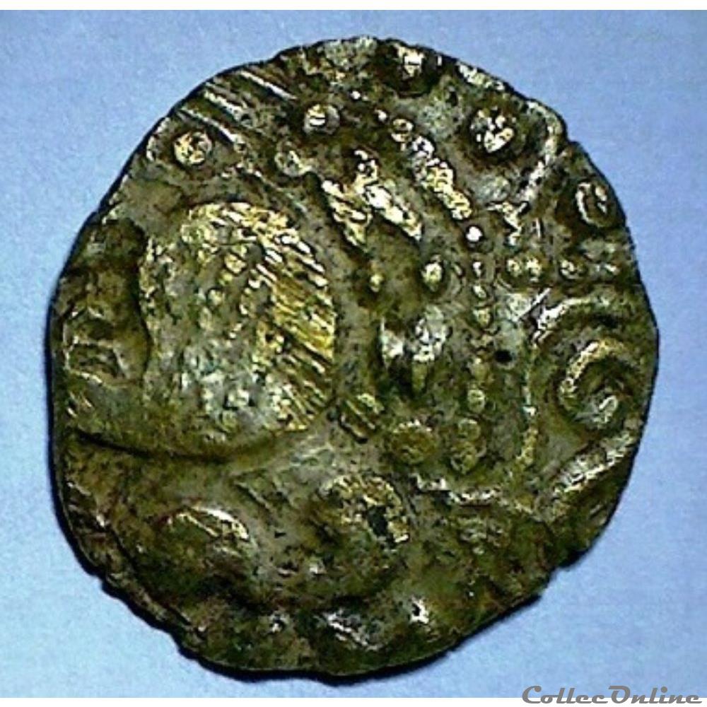Série 396 DT 2395 var hèmistatère au loup monnaie antique gauloise serie 396 dt 2395 var hemistatere au loup