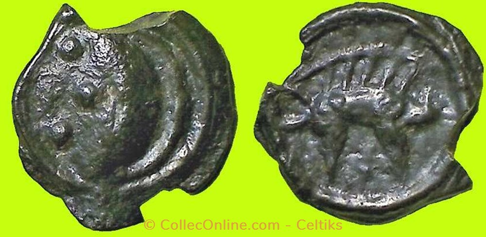 potin au sanglier et à la croisette monnaies antiques celtes potin au sanglier et a la croisette