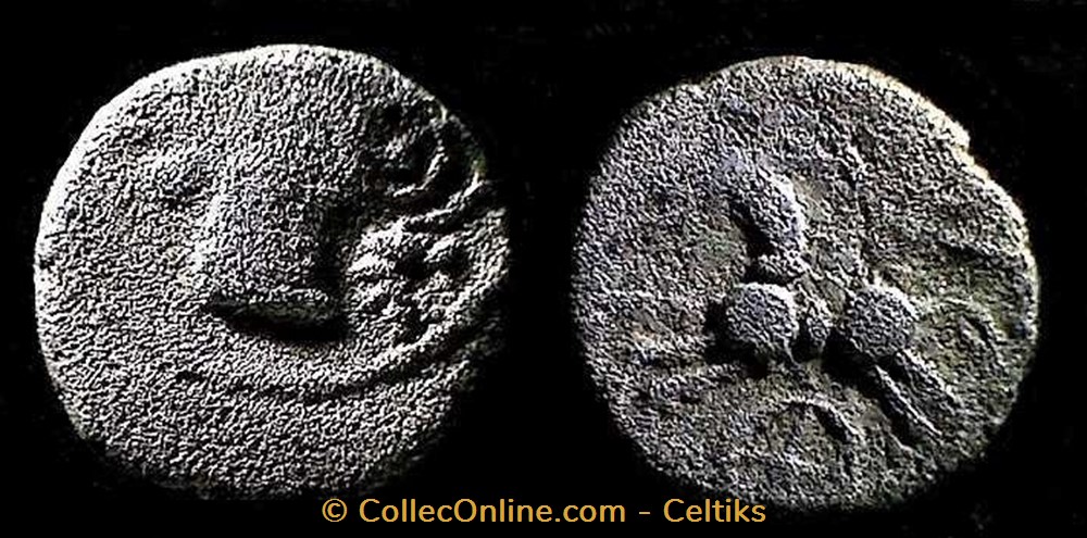 denier KALETEDOY à la rouelle monnaies antiques celtes denier kaletedoy a la rouelle
