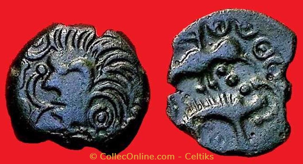 bronze à l'aigle et au sanglier monnaies antiques celtes bronze a aigle et au sanglier