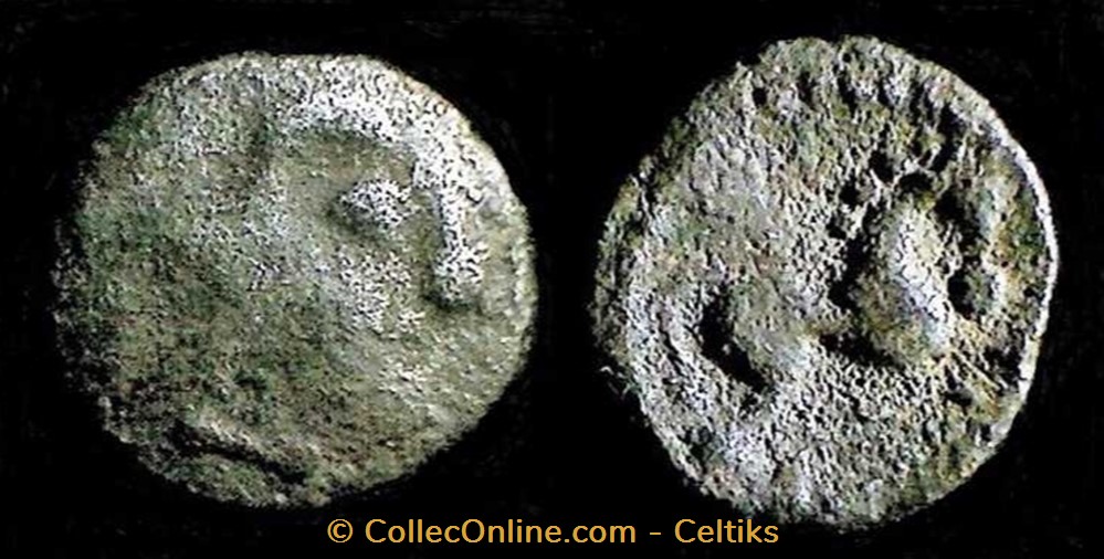 fraction tête à droite et au cheval a monnaies antiques celtes fraction tete a droite et au cheval a