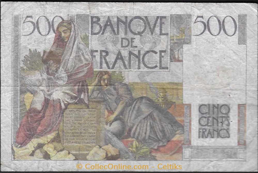 500 francs ( CHATEAUBRIAND ) - type 1945 billets europe france 500 francs chateaubriand type 1945