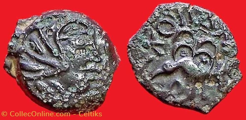 bronze à l'oiseau - classe 3 monnaies antiques celtes bronze a oiseau classe 3