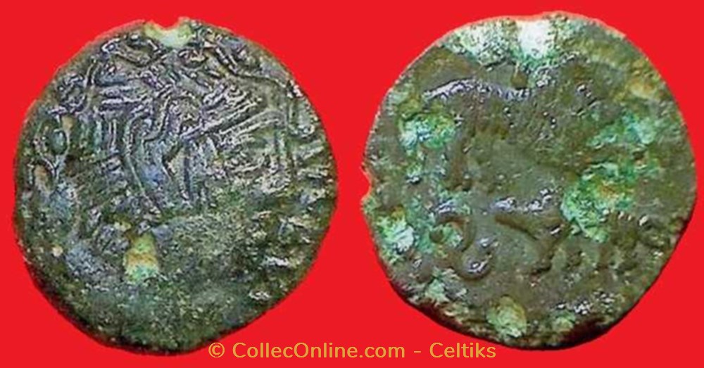 bronze CATAL au lion et au sanglier monnaies antiques celtes bronze catal au lion et au sanglier