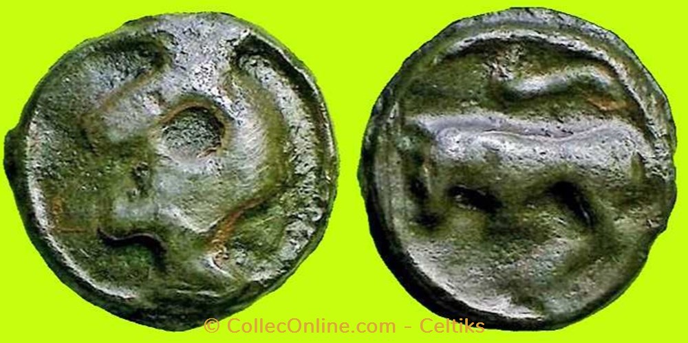 potin à la tête diabolique - cl 2 monnaies antiques celtes potin a la tete diabolique cl 2