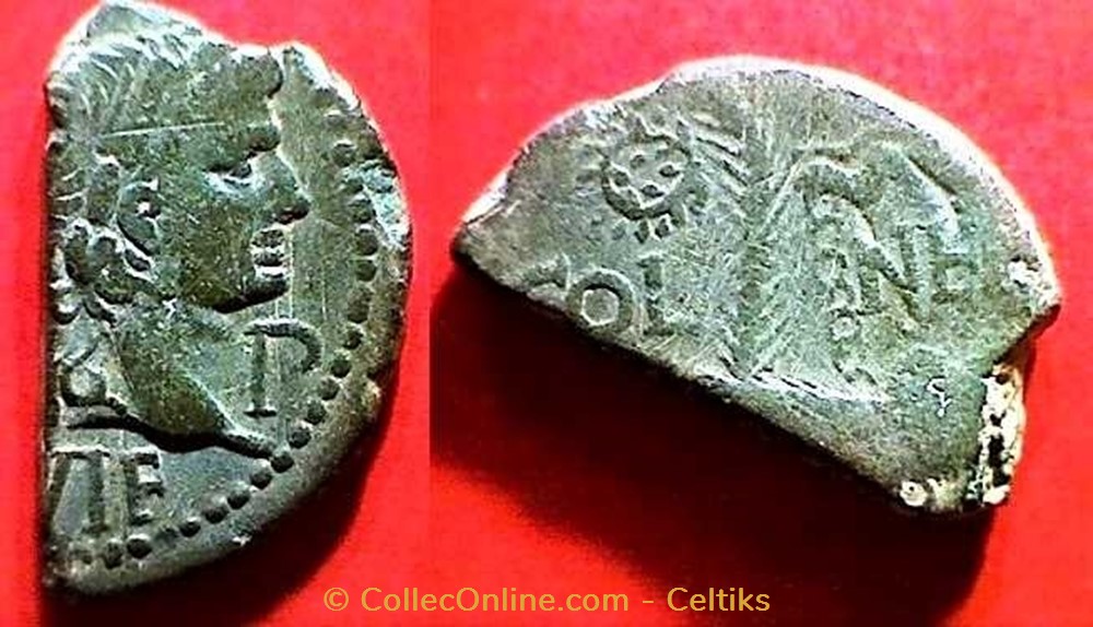monnaie antique av jc a ap gauloise coupe dupondius nem col