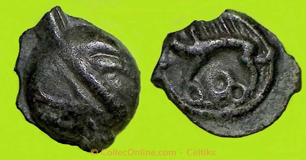 potin à la tête d'indien - cl 1 e monnaies antiques celtes potin a la tete indien cl 1 e