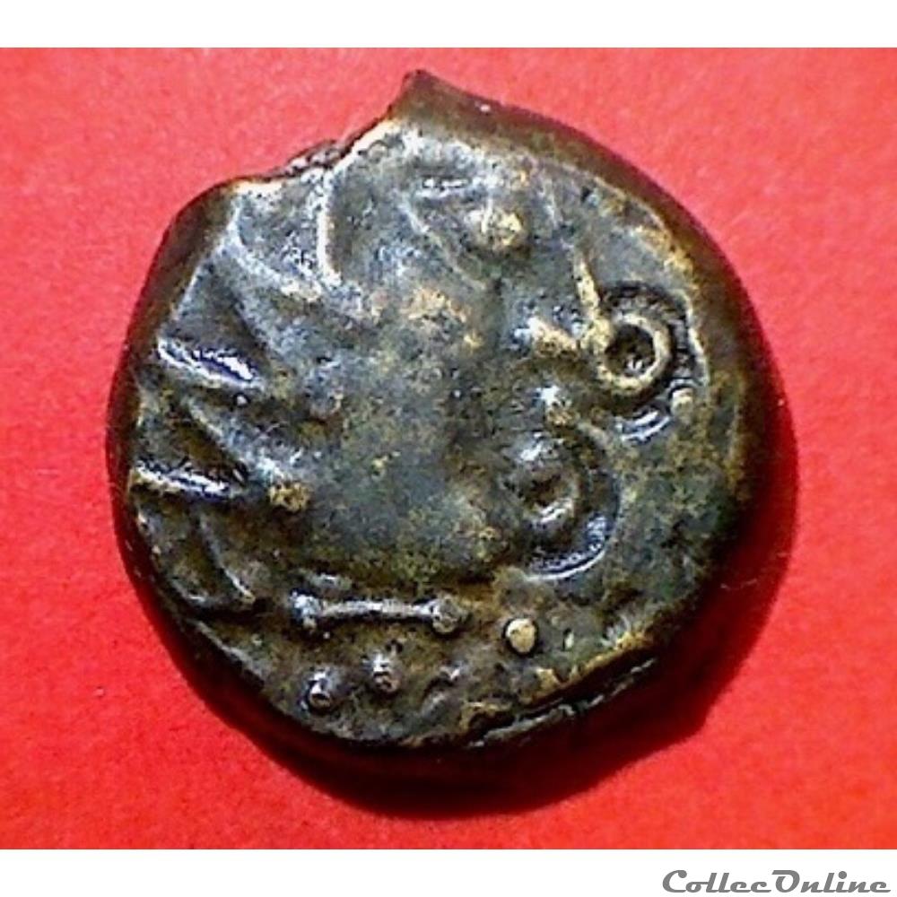 monnaie antique gauloise serie 556 dt 2635 var bronze yllycci a oiseau