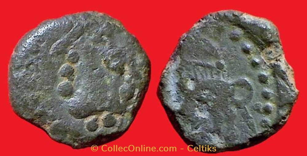 bronze au sanglier et à la fibule monnaies antiques celtes bronze au sanglier et a la fibule