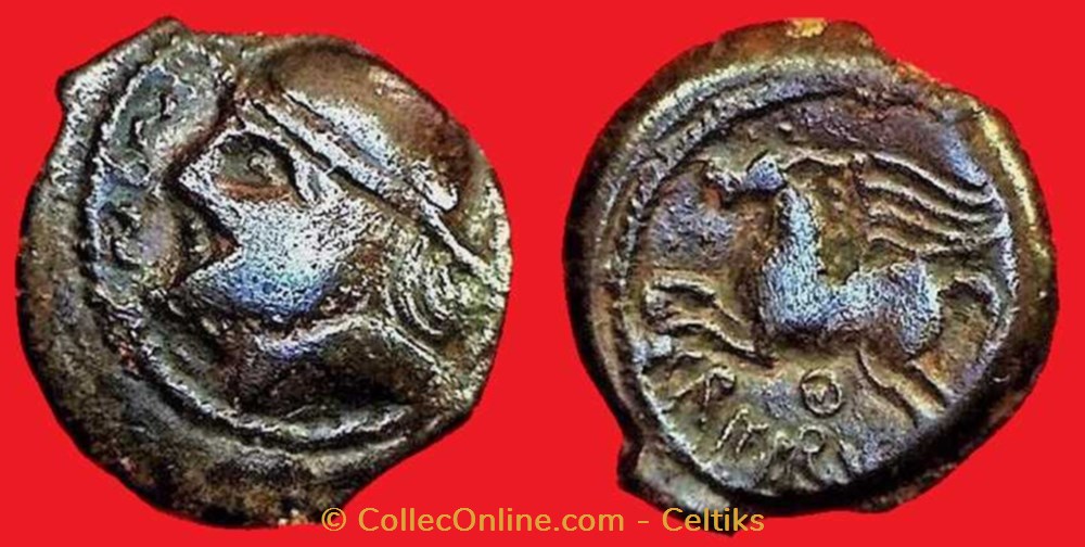 bronze CRICIRV barbu aux esses et annelet type 1 # monnaies antiques celtes bronze cricirv barbu aux esses et annelet type 1