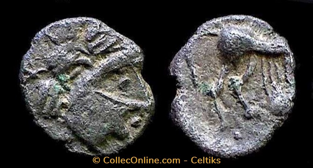monnaies antiques celtes fraction tete a droite et au cheval