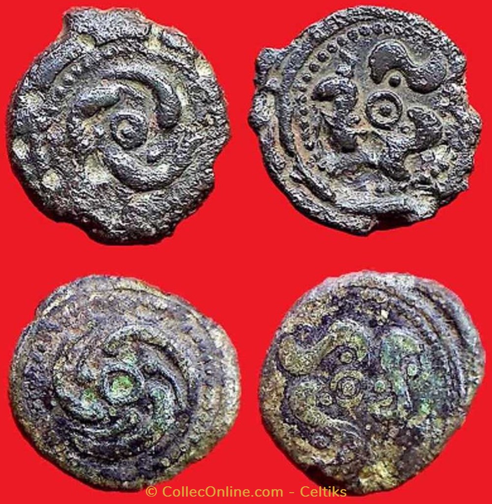 bronze au trois poissons monnaies antiques celtes bronze au trois poissons