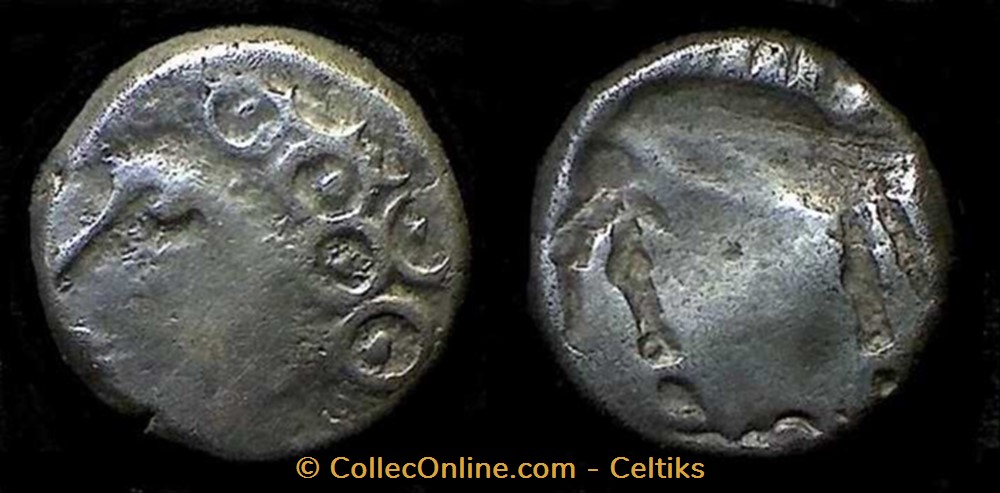 incus - denier SEQVANOIOTVOS monnaie antique av jc ap gauloise incus denier seqvanoiotvos