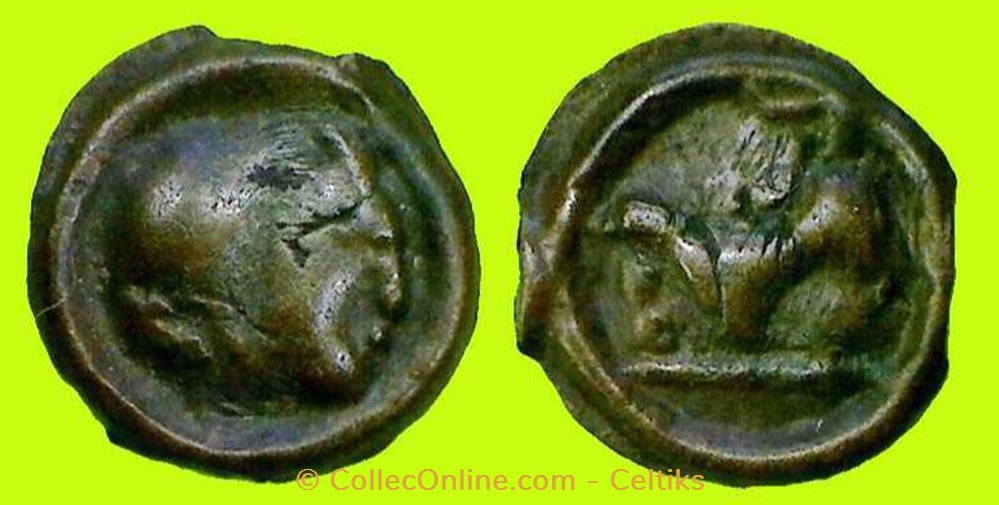 potin au long cou tête à droite monnaies antiques celtes potin au long cou tete a droite