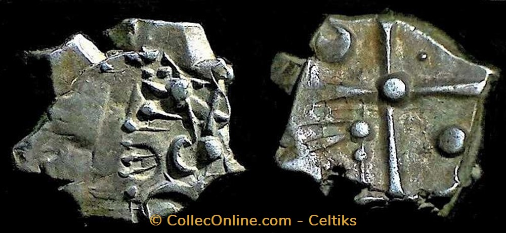 monnaies antiques celtes drachme a la tete triangulaire