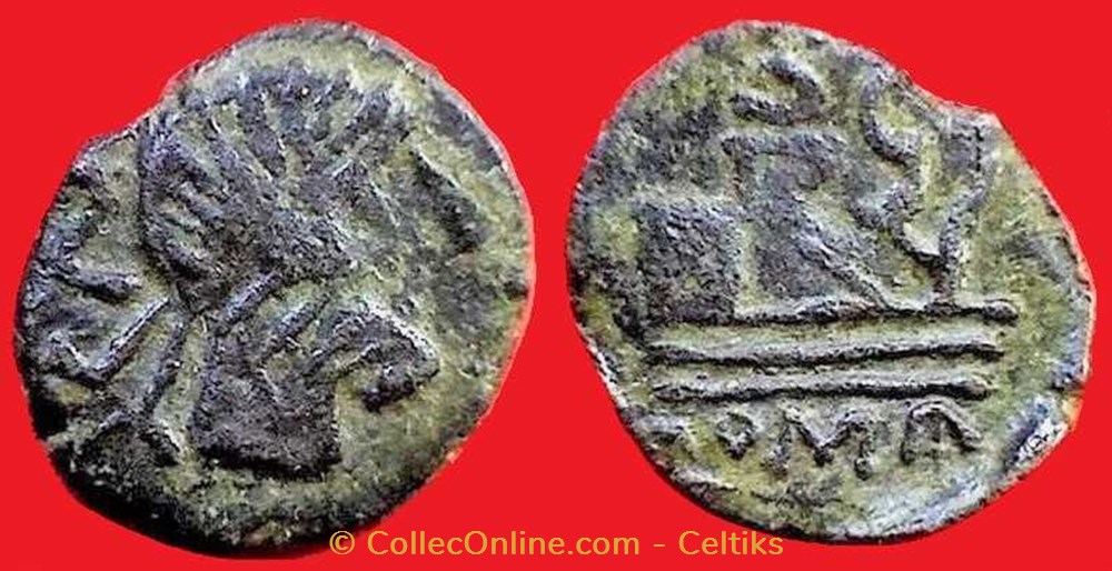république romaine - semis à la galère monnaies antiques celtes republique romaine semis a la galere