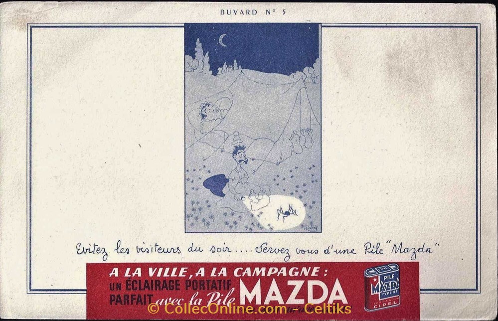 DUBOUT - MAZDA HYDRA 5 objets publicitaires buvards dubout mazda hydra 5