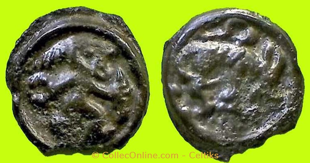 monnaies antiques celtes potin au guerrier courant et a elan