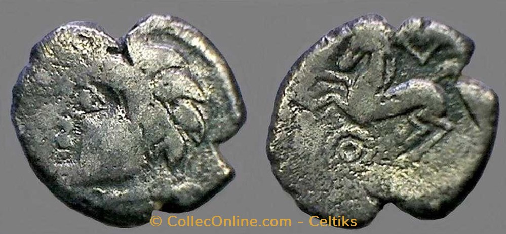 drachme à l'annelet pointé perlé monnaies antiques celtes drachme a annelet pointe perle