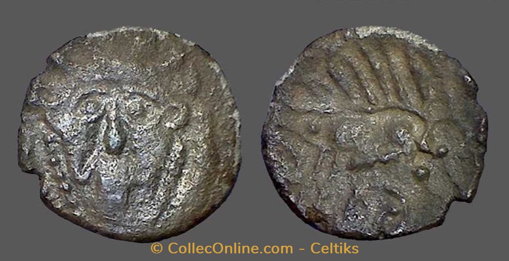 obole du pont de la CHALOIRE - f monnaies antiques celtes obole du pont de la chaloire f