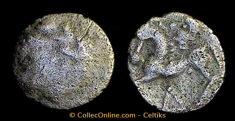 fraction au cheval et au triangle (f) monnaies antiques celtes fraction au cheval et au triangle f