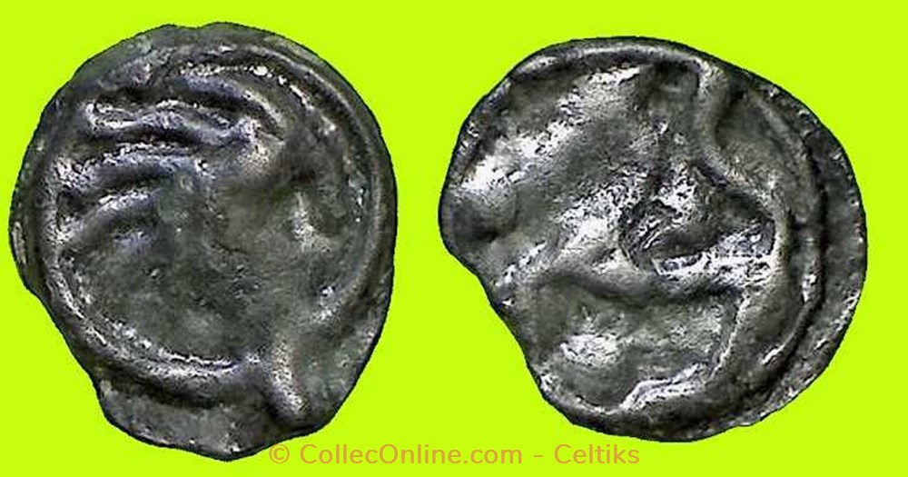 potin tête d'indien au nez retombant # monnaies antiques celtes potin tete indien au nez retombant