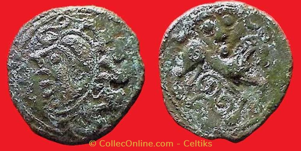 bronze au cheval au masque et au triskèle monnaies antiques celtes bronze au cheval au masque et au triskele