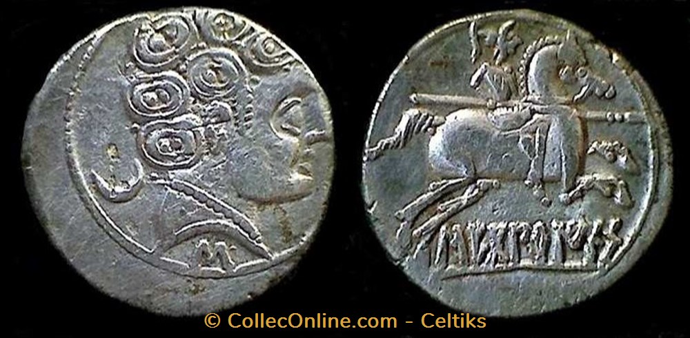 SECOBIRICES - denier au cavalier monnaies antiques celtes secobirices denier au cavalier