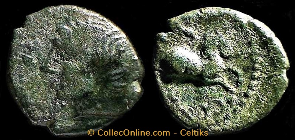 monnaie antique av jc ap gauloise obole au cheval et au triskele et rinceau