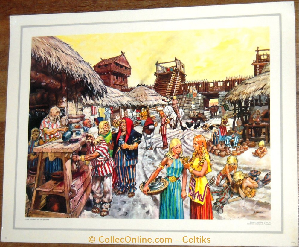 tableau d'école - la vie animée d'une citée gauloise science enseignement tableau ecole la vie animee une citee gauloise