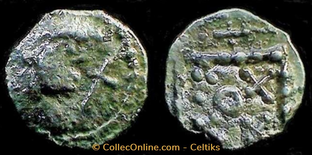 SCEAT à la tête avec croix et au carré perlé monnaie france merovingienne sceat a la tete avec croix et au carre perle