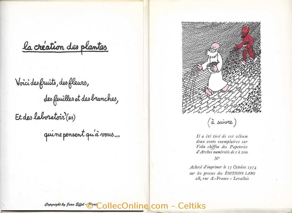 objets publicitaires editions labo 1954 jean effel la creation des plantes