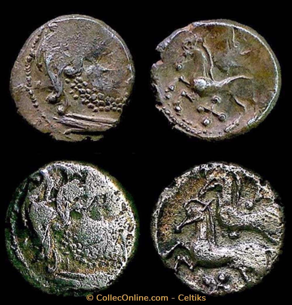 monnaies antiques celtes drachme aux deux chevaux tete barbue