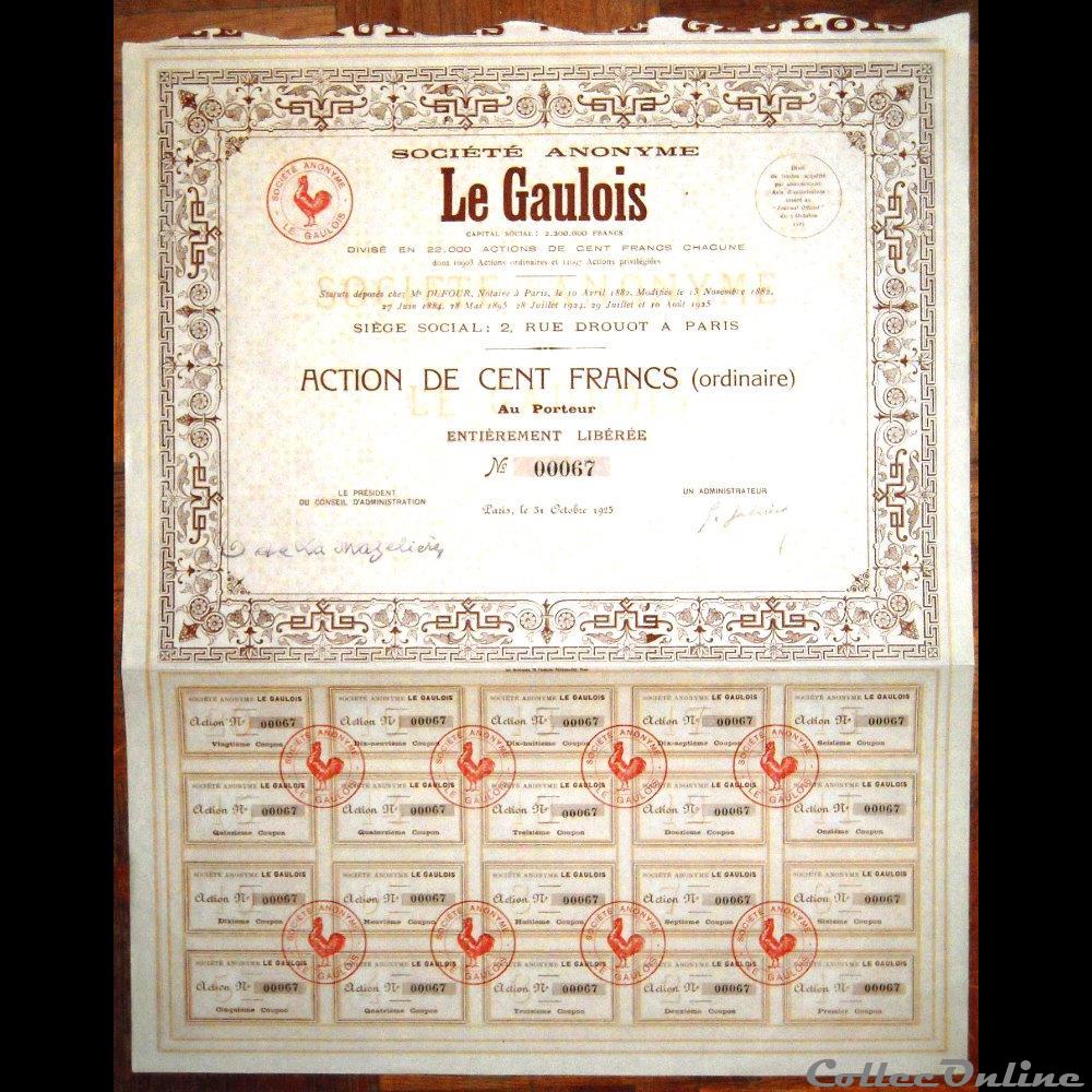 vieux papier titre touristique action gaulois