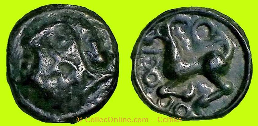 potin Q DOCI au quadrupède monnaies antiques celtes potin q doci au quadrupede