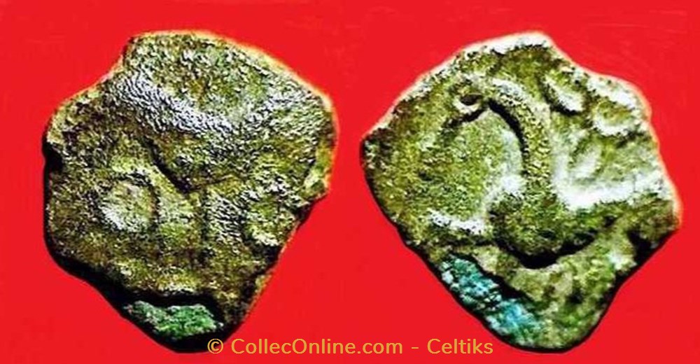monnaies antiques celtes bronze a la fleur