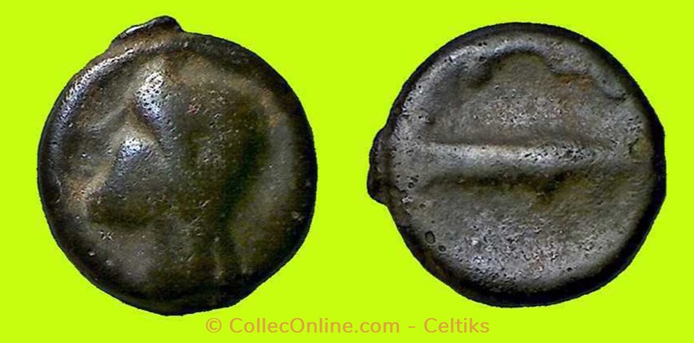 potin au taureau stylisé monnaies antiques celtes potin au taureau stylise