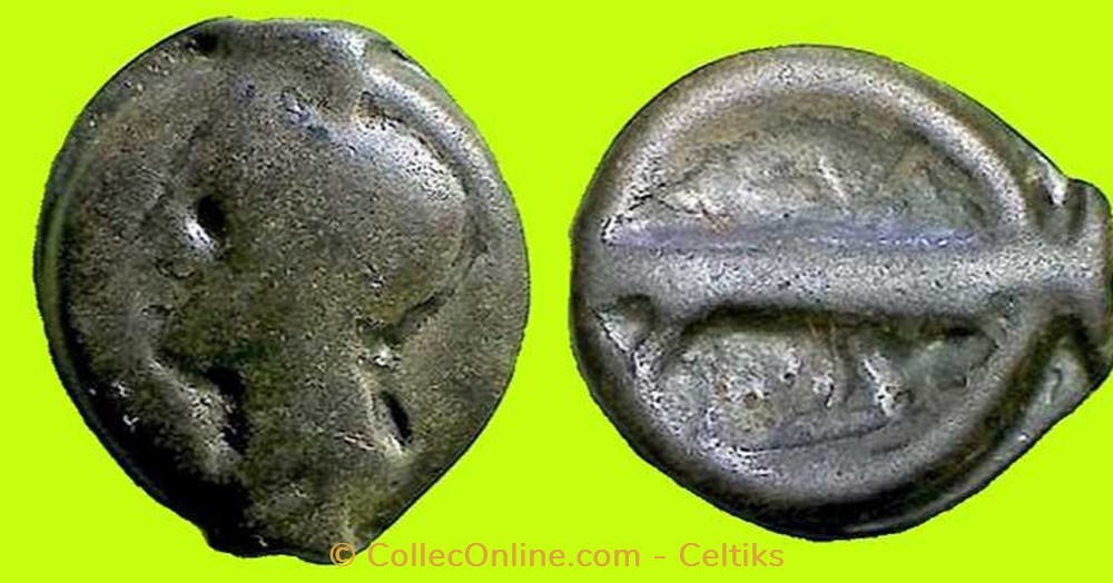 potin au taureau stylisé monnaies antiques celtes potin au taureau stylise