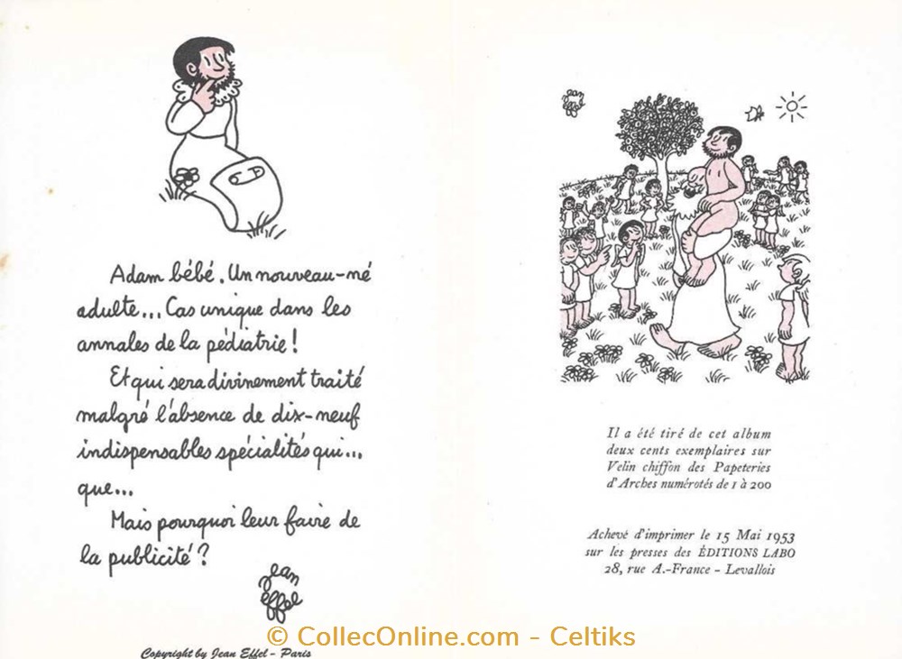 éditions LABO 1953 a - JEAN EFFEL ADAM bébé 2 science pharmacie editions labo 1953 a jean effel adam bebe