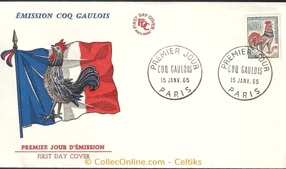 enveloppe - coq gaulois timbre europe france enveloppe coq gaulois
