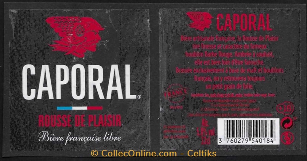 bière - CAPORAL art de la table argenterie bistrot alimentation etiquettes biere caporal