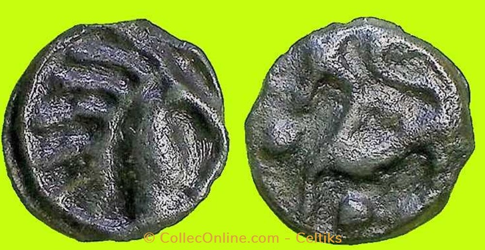 potin à la tête d'indien au long nez monnaies antiques celtes potin a la tete indien au long nez